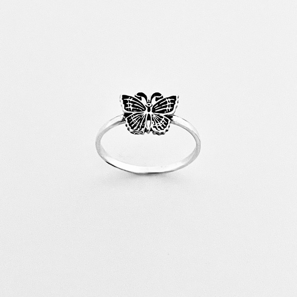 Sterling Silver Small Butterfly Ring, Silver Rings, Spirit Bug Jewelry, Insects - Picture 6 of 13